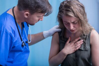 A patient complaining of severe chest discomfort.